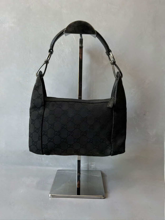 Gucci GG Black Canvas Monogram HandBag