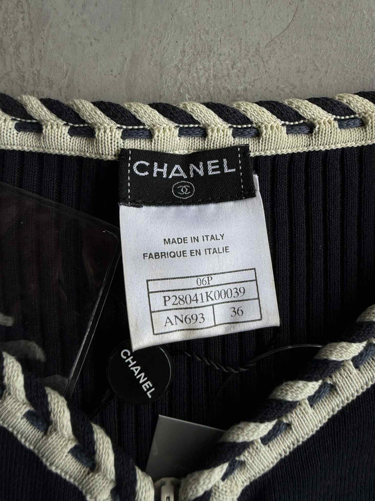 Chanel Zip Up Cardigan