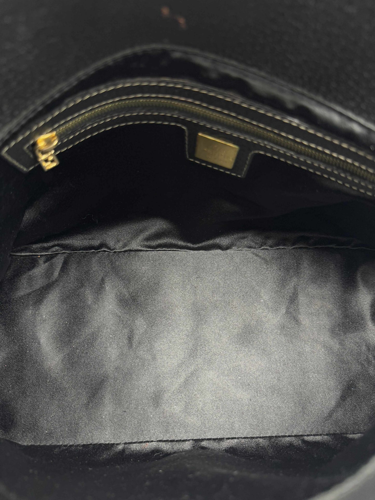 Fendi Black Leather Mama Baguette