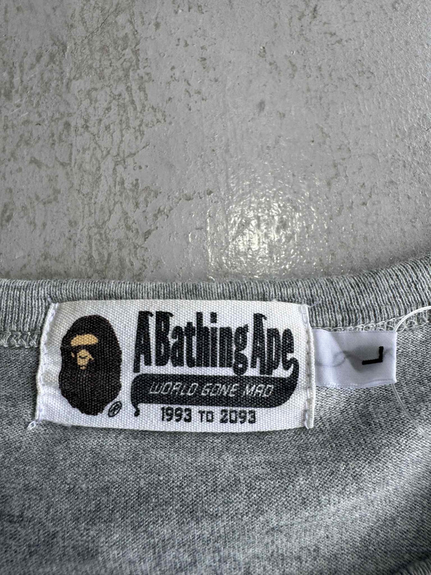 Bape Grey Script Logo Sweater