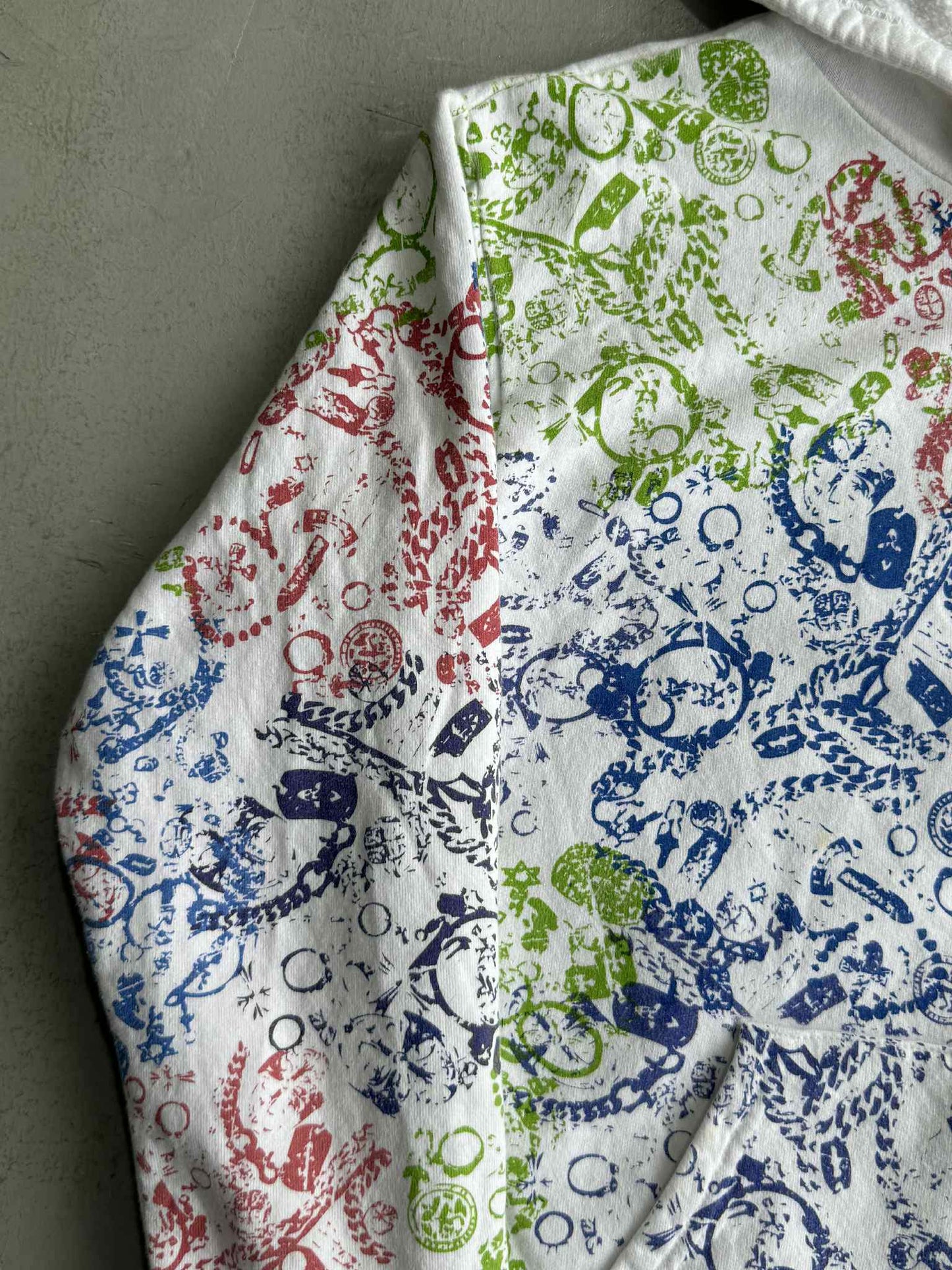 Chrome Hearts Full Print Logo Zip Up Hoodie