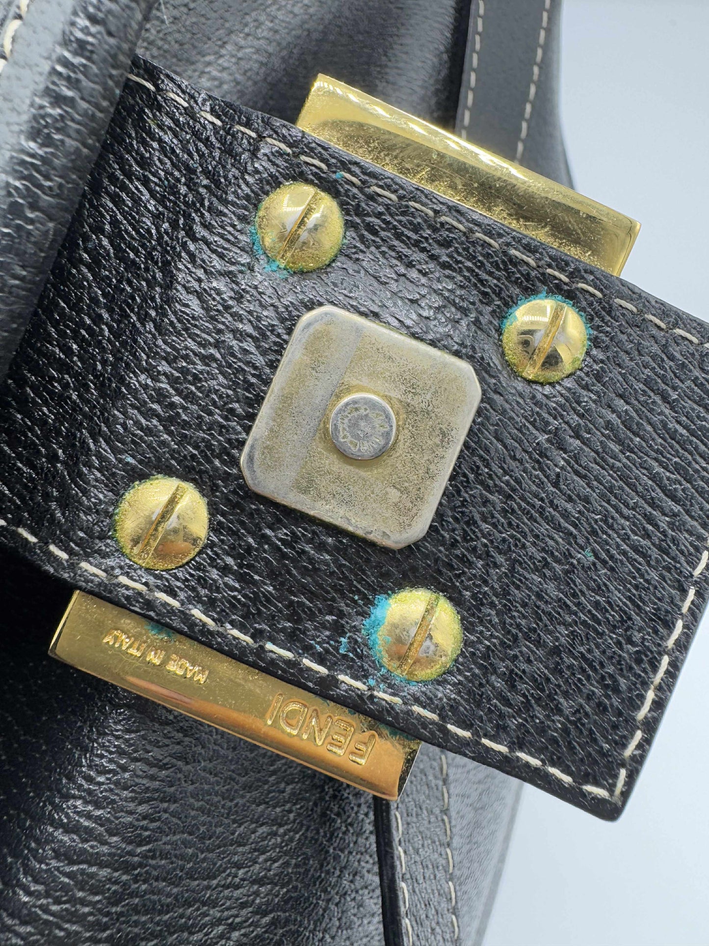 Fendi Black Leather Mama Baguette