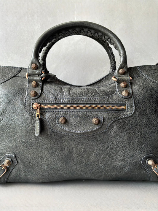 Balenciaga Classic City Gray on Bronze Lambskin Bag