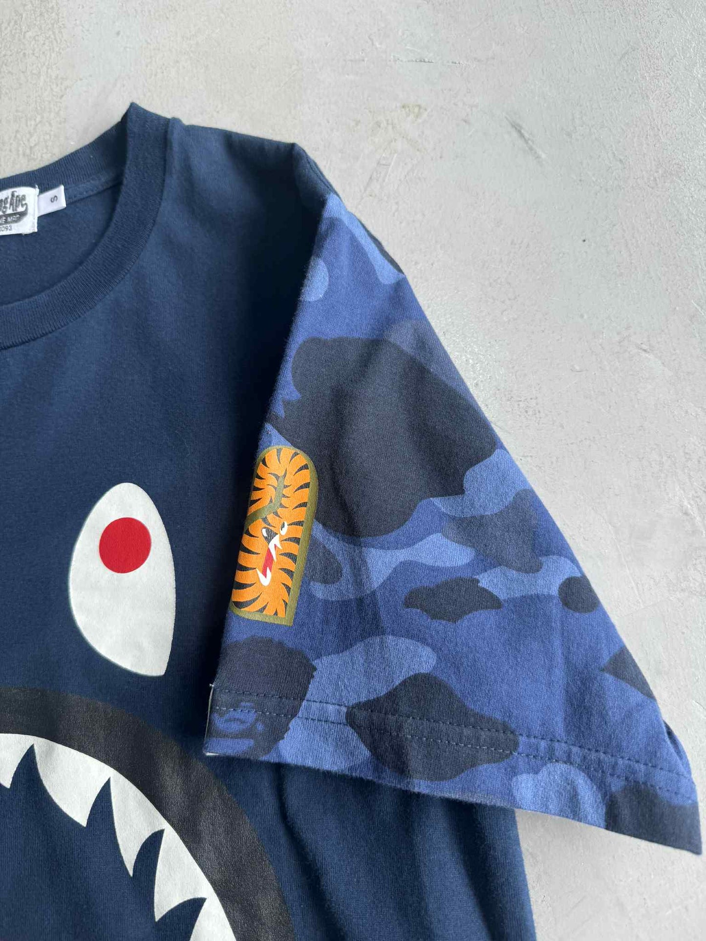 Bape Shark Camou Sleeve tee