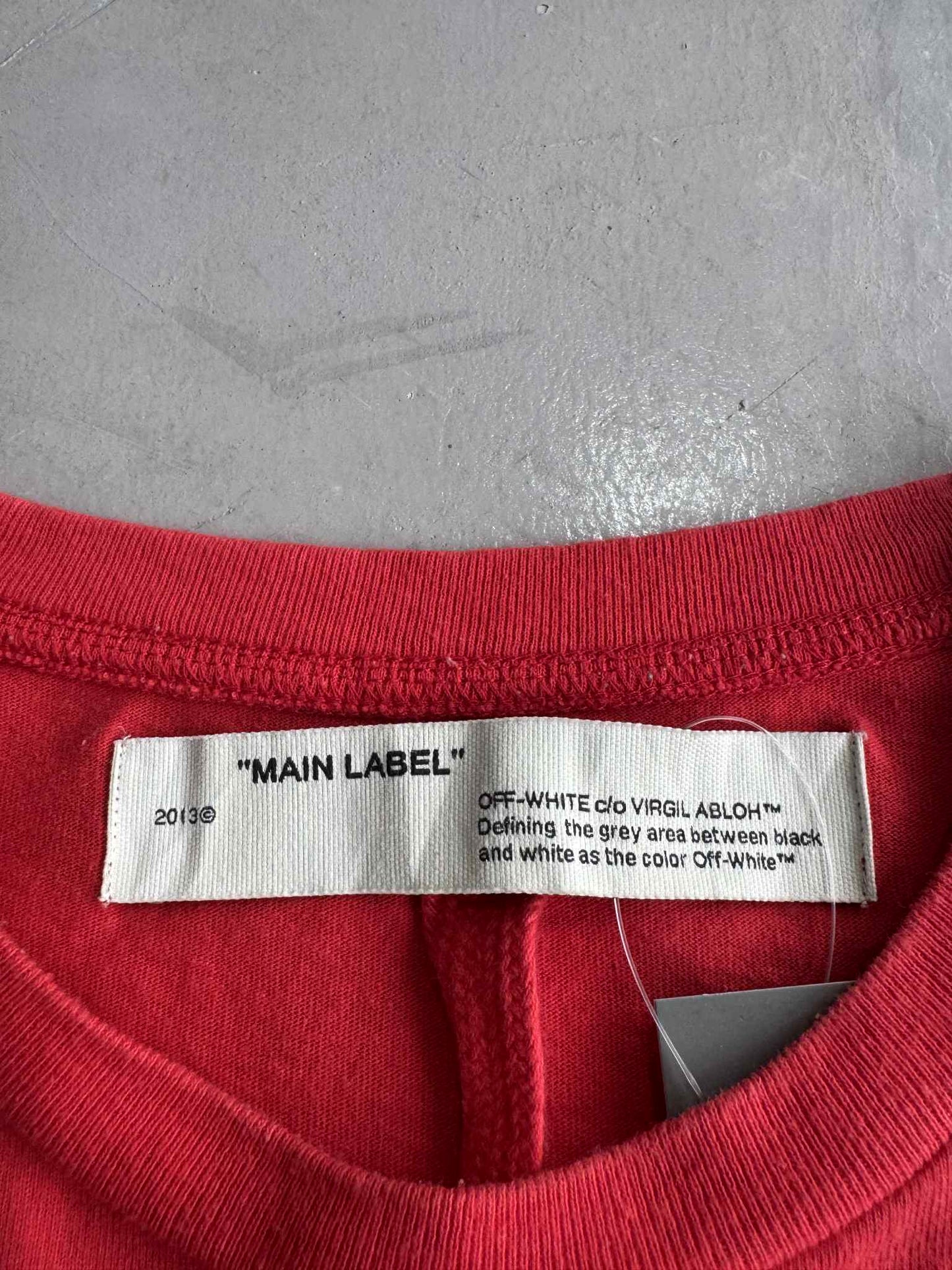 Off White Red Unfinished Arrow T shirt