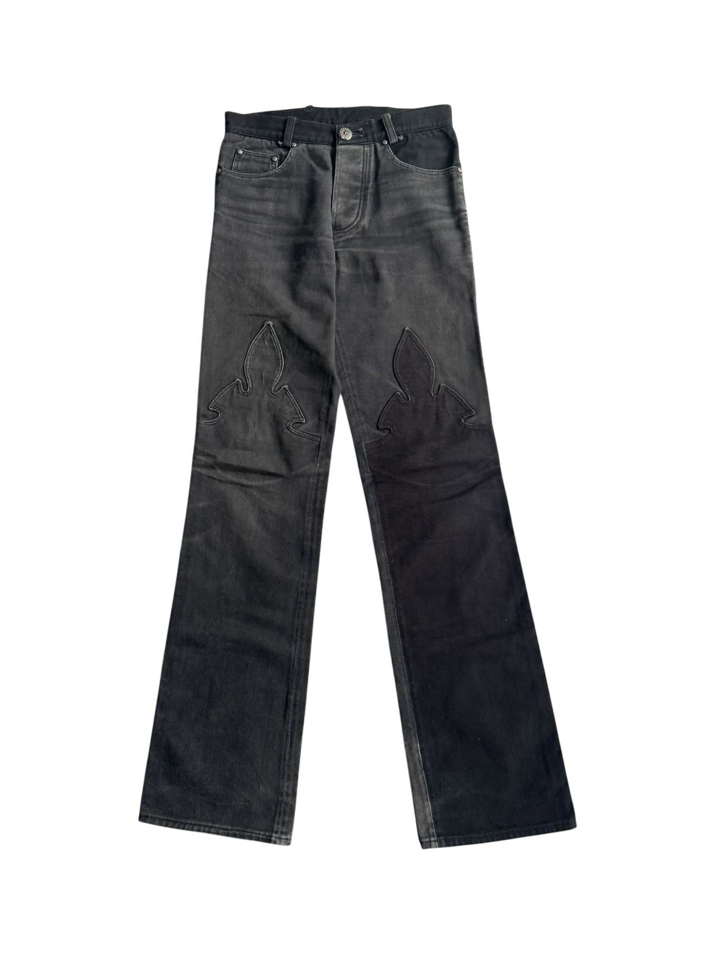 Vintage Chrome Hearts ‘Fleur Knee’ Flare Pants
