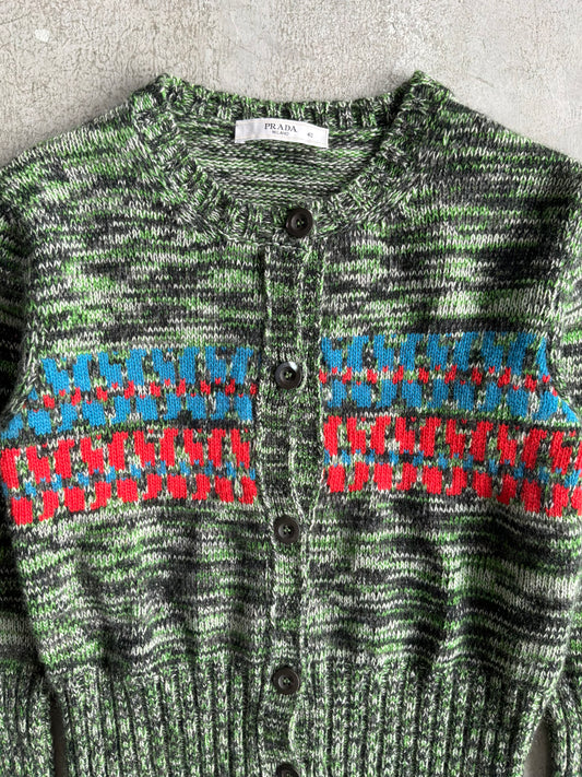 Prada Camouflage Button Knit Jacket