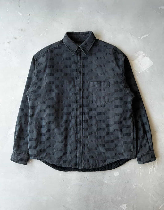 Balenciaga All Over Print BB Padded Denim Jacket