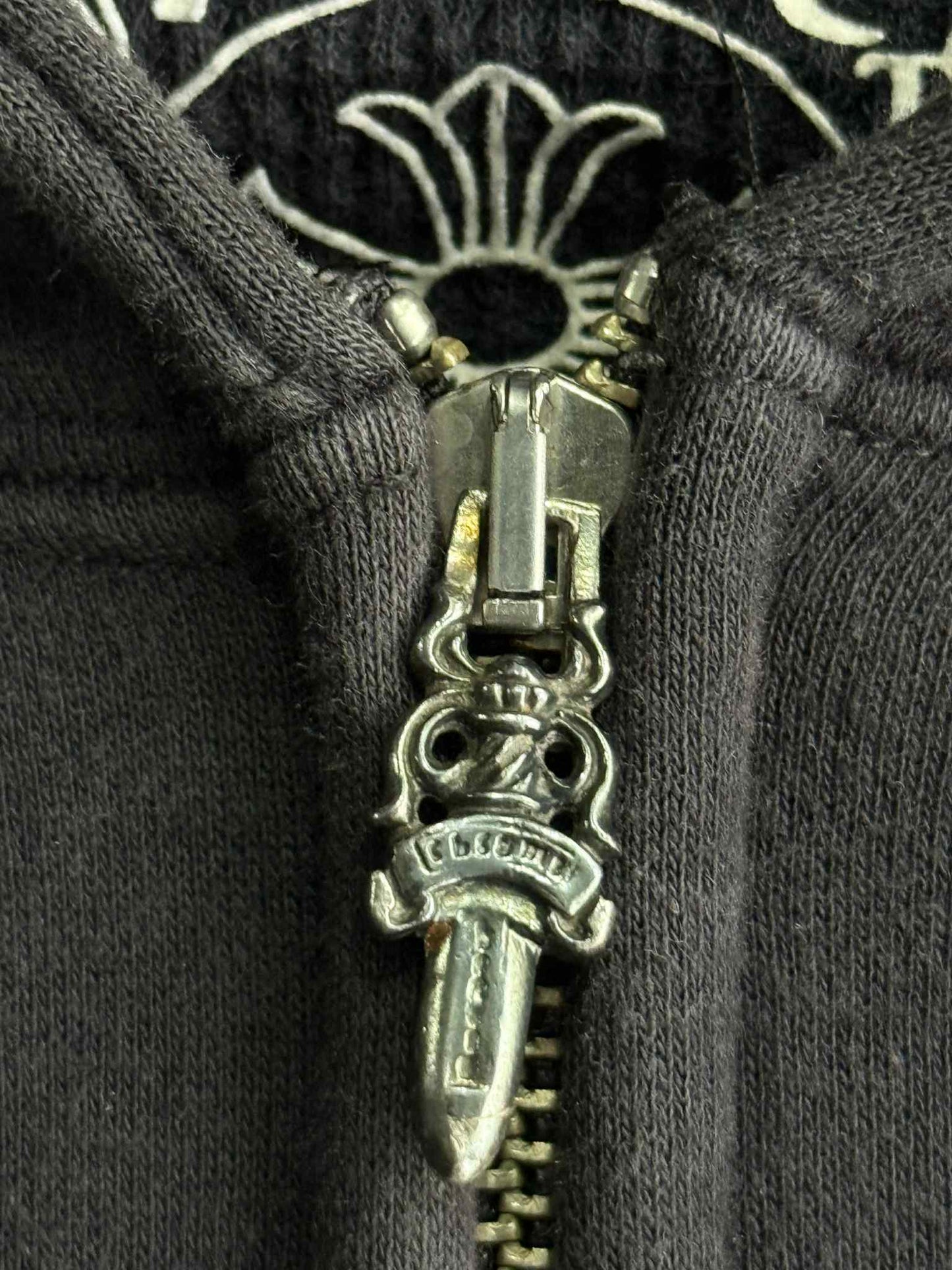 Chrome Hearts Scroll Logo Thermal Zip Up Hoodie