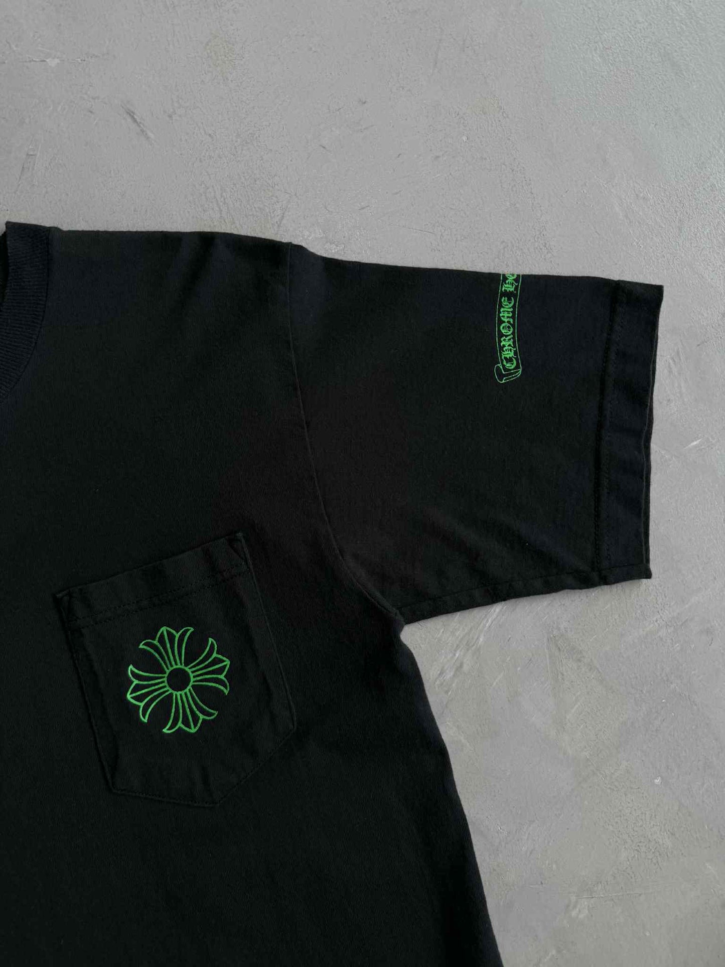 Chrome Hearts Green Cross Scroll Pocket Tee