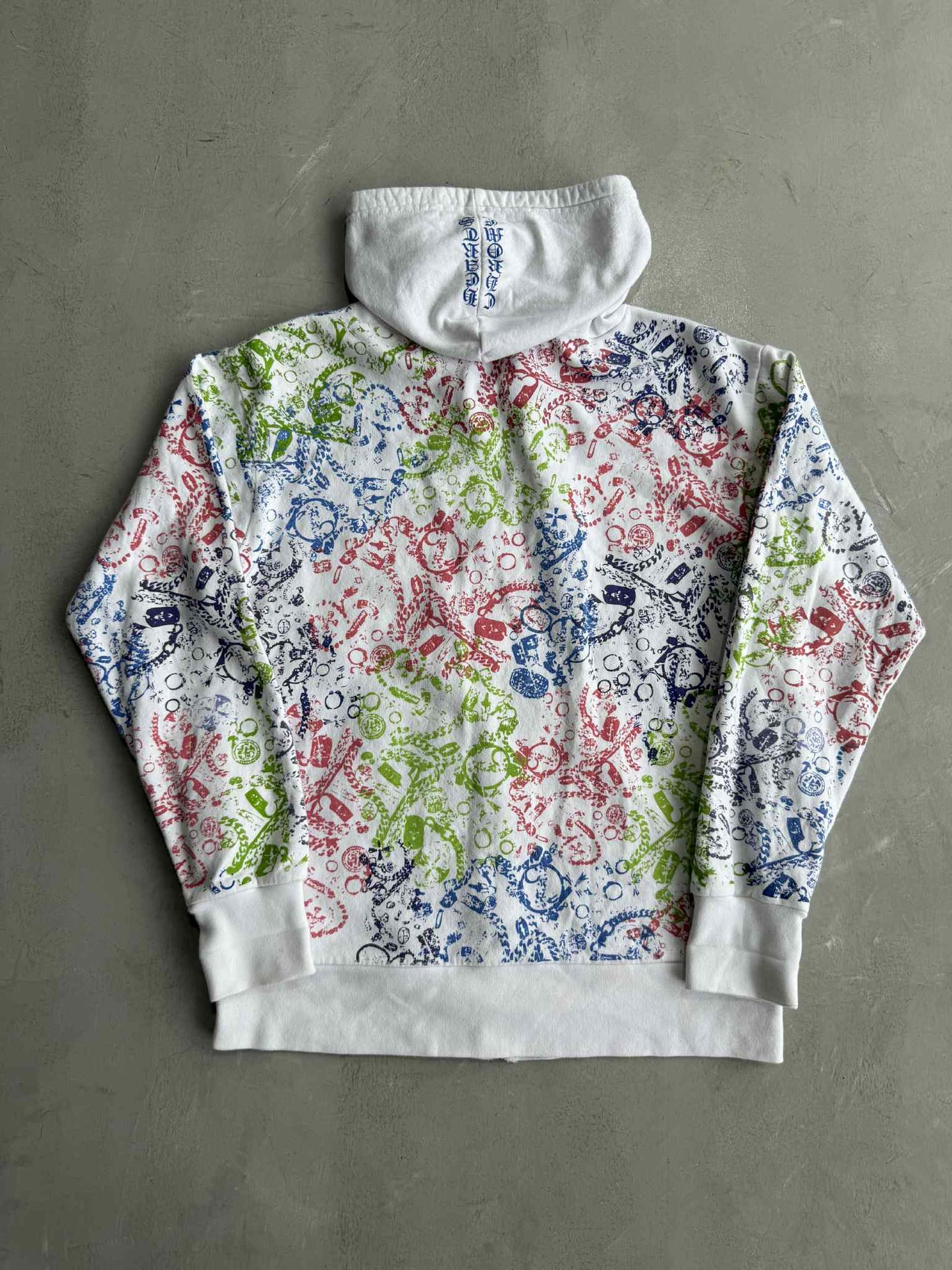 Chrome Hearts Full Print Logo Zip Up Hoodie