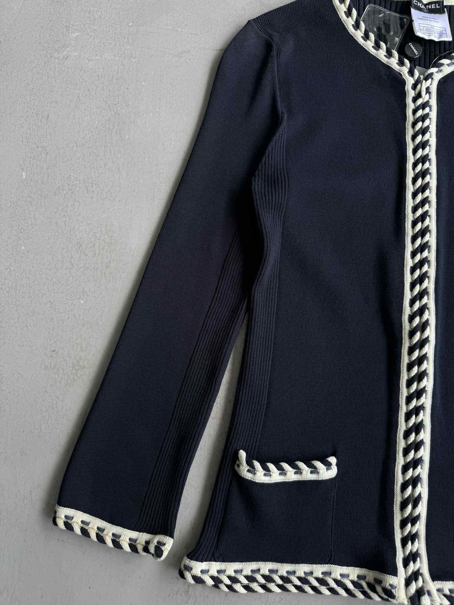 Chanel Zip Up Cardigan