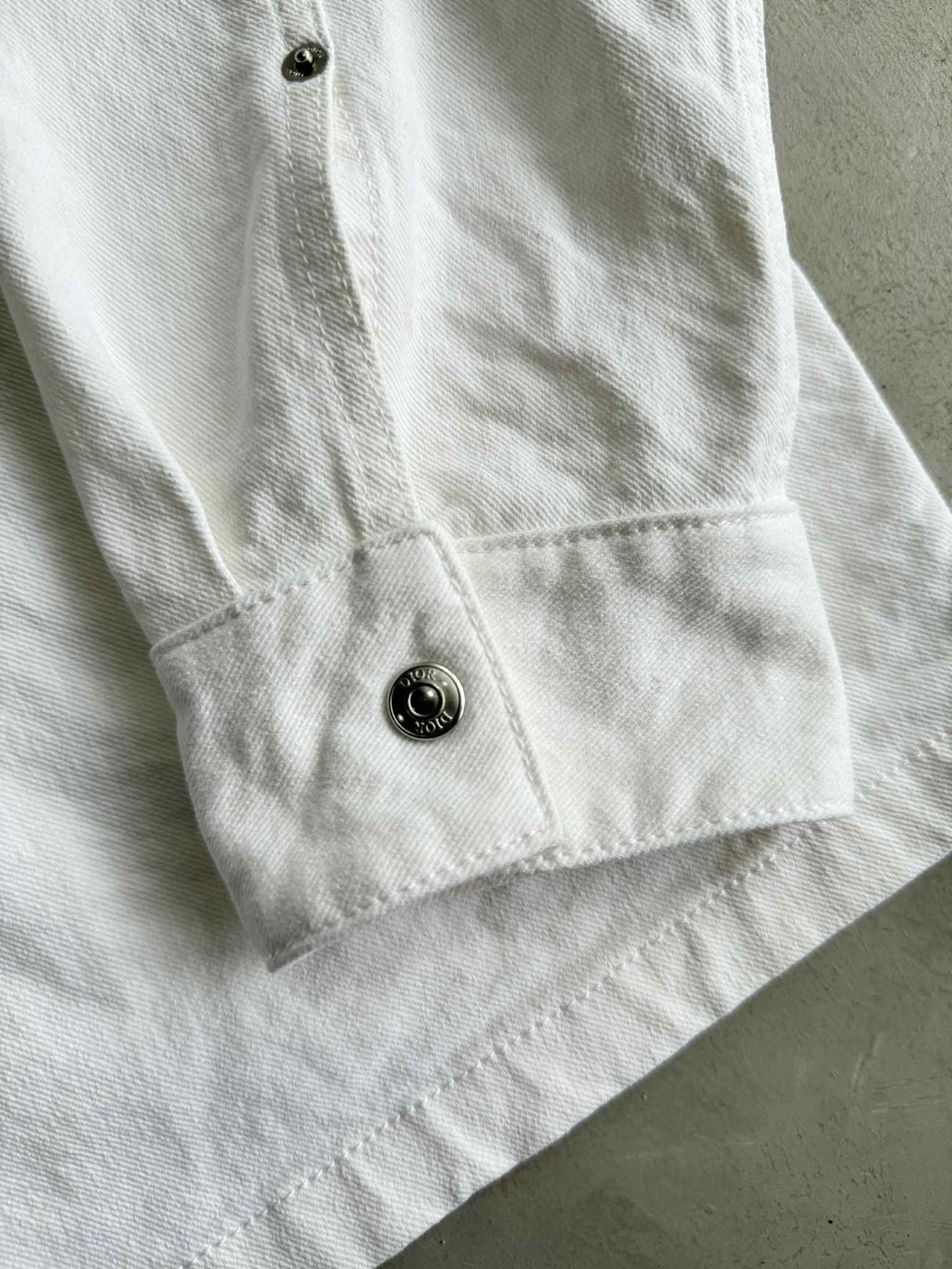 Dior Embroidered Cd Letter Denim White Jackrt