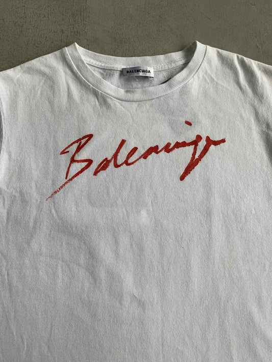 Womens Balenciaga Lipstick Script Tee