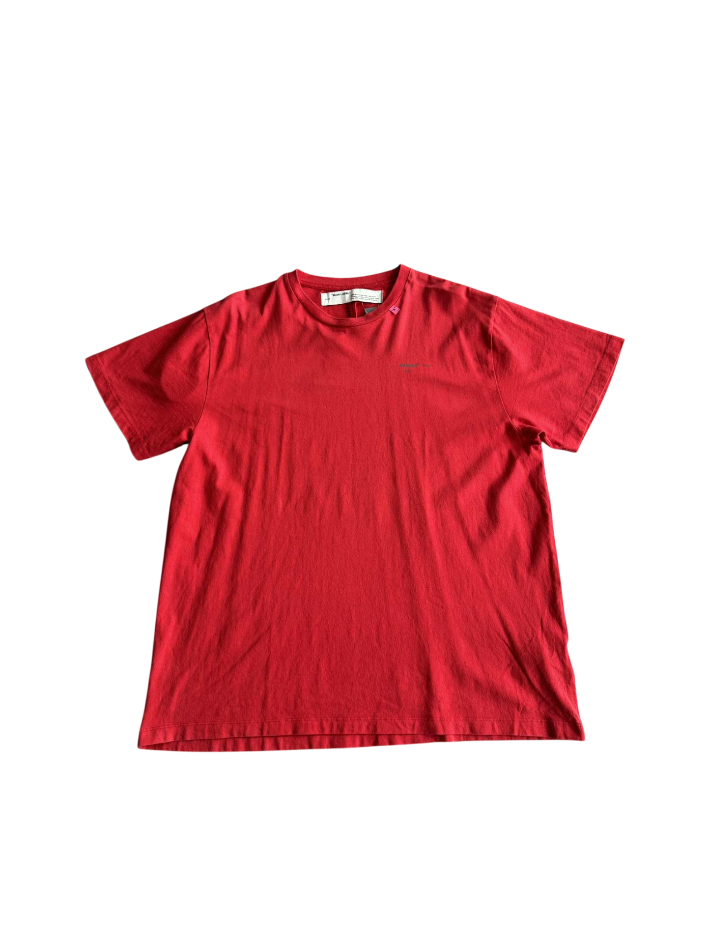 Off White Red Unfinished Arrow T shirt