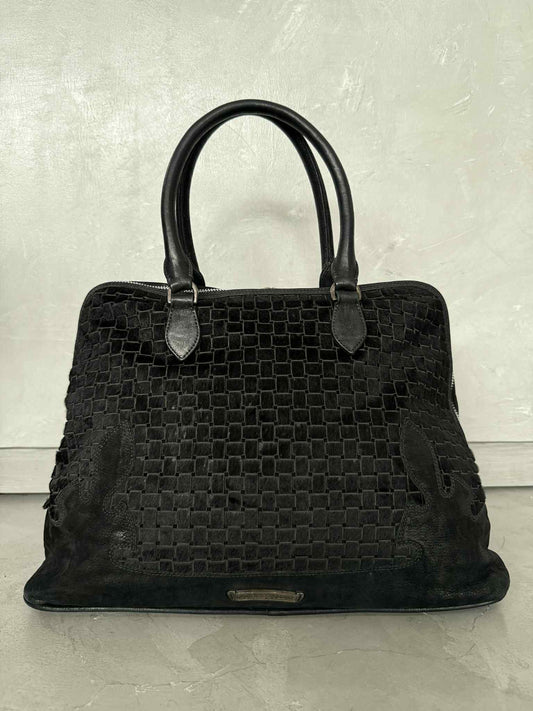 Chrome Hearts 90s Ponyhair Dagger Embelished Woven Handbag