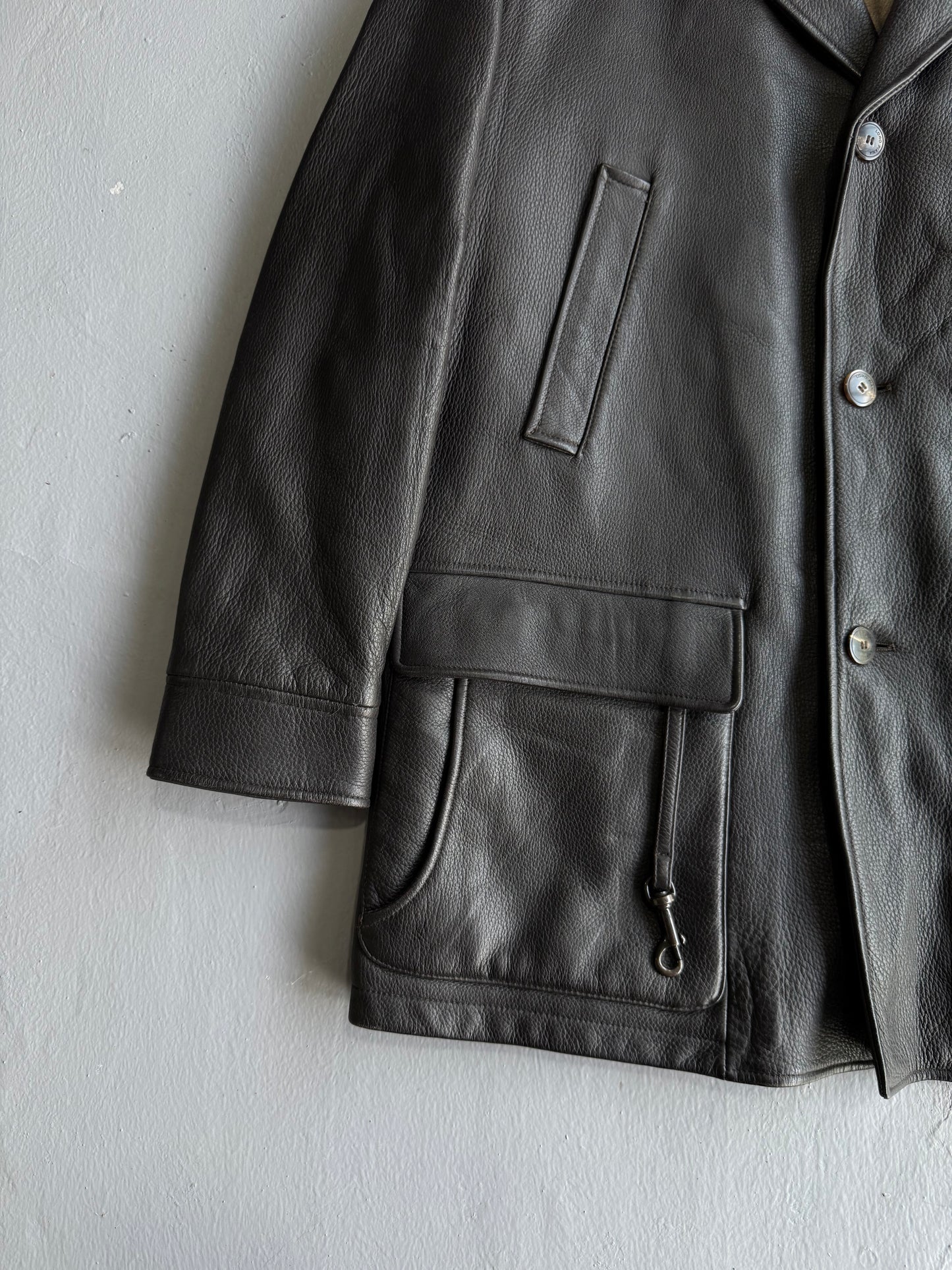 Loro Piana Leather/Cashmere Coat
