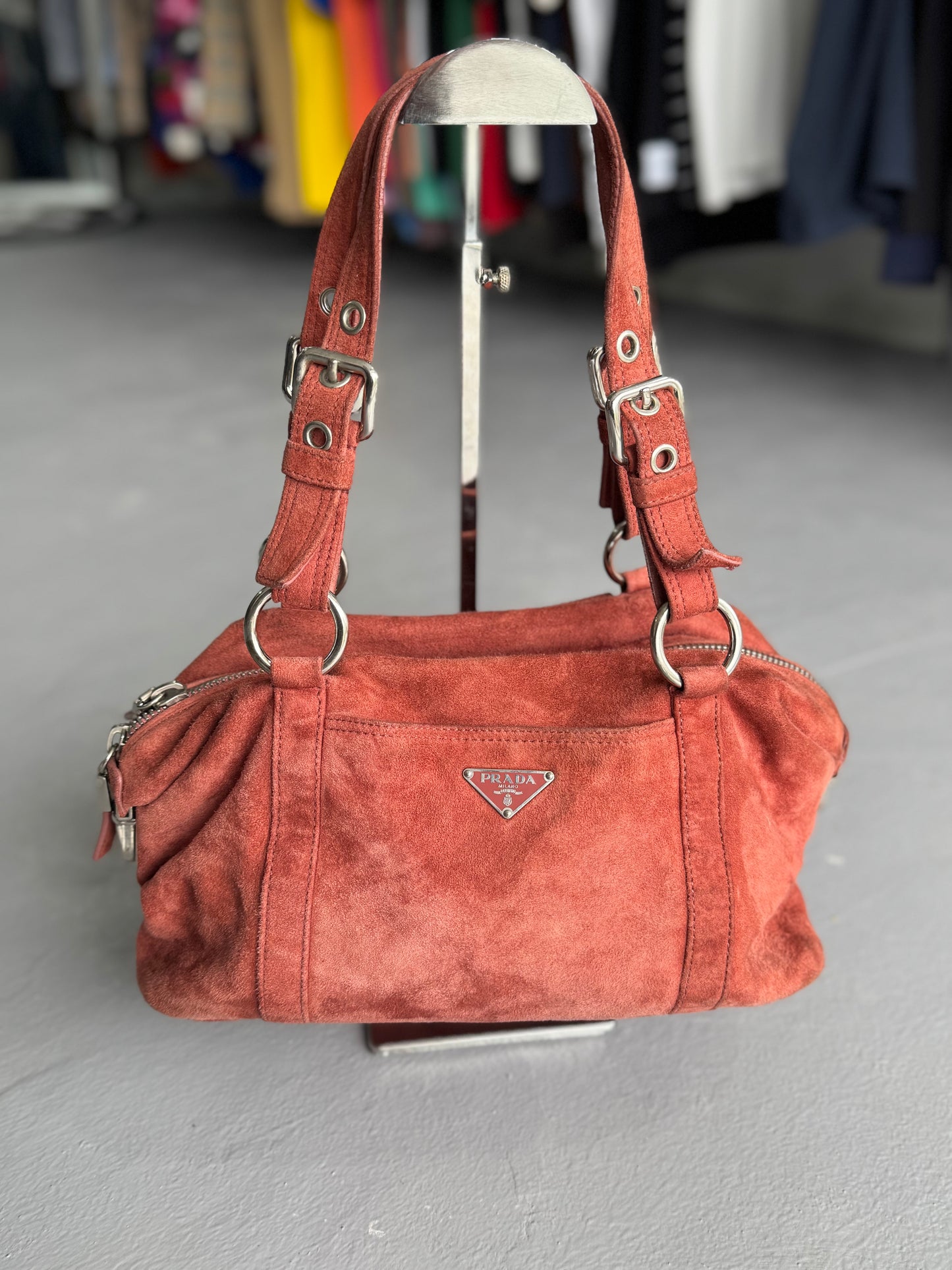 Prada Suede SHW Handbag