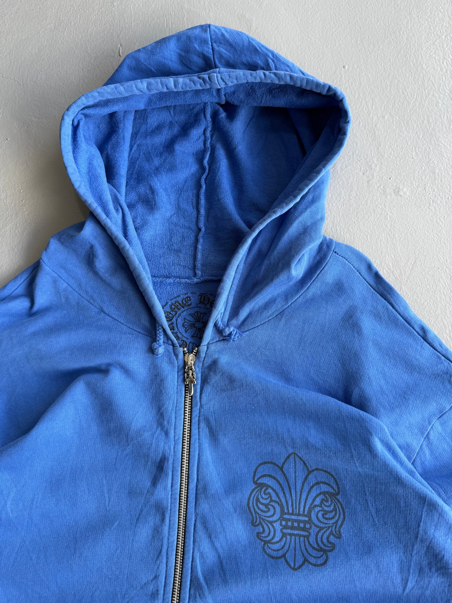 Chrome Hearts Side T-Bar Blue Zip Hoodie