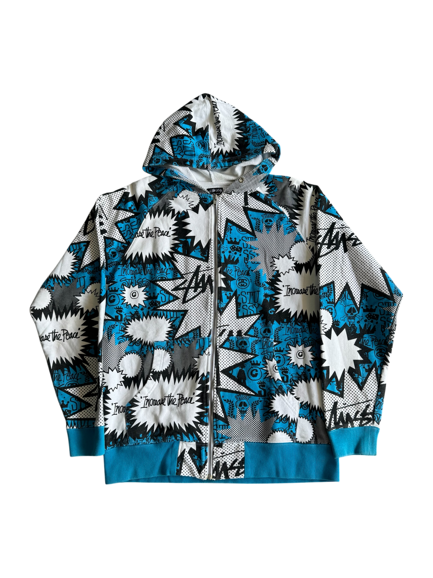 00’s Stussy Full Print Zip Hoodie