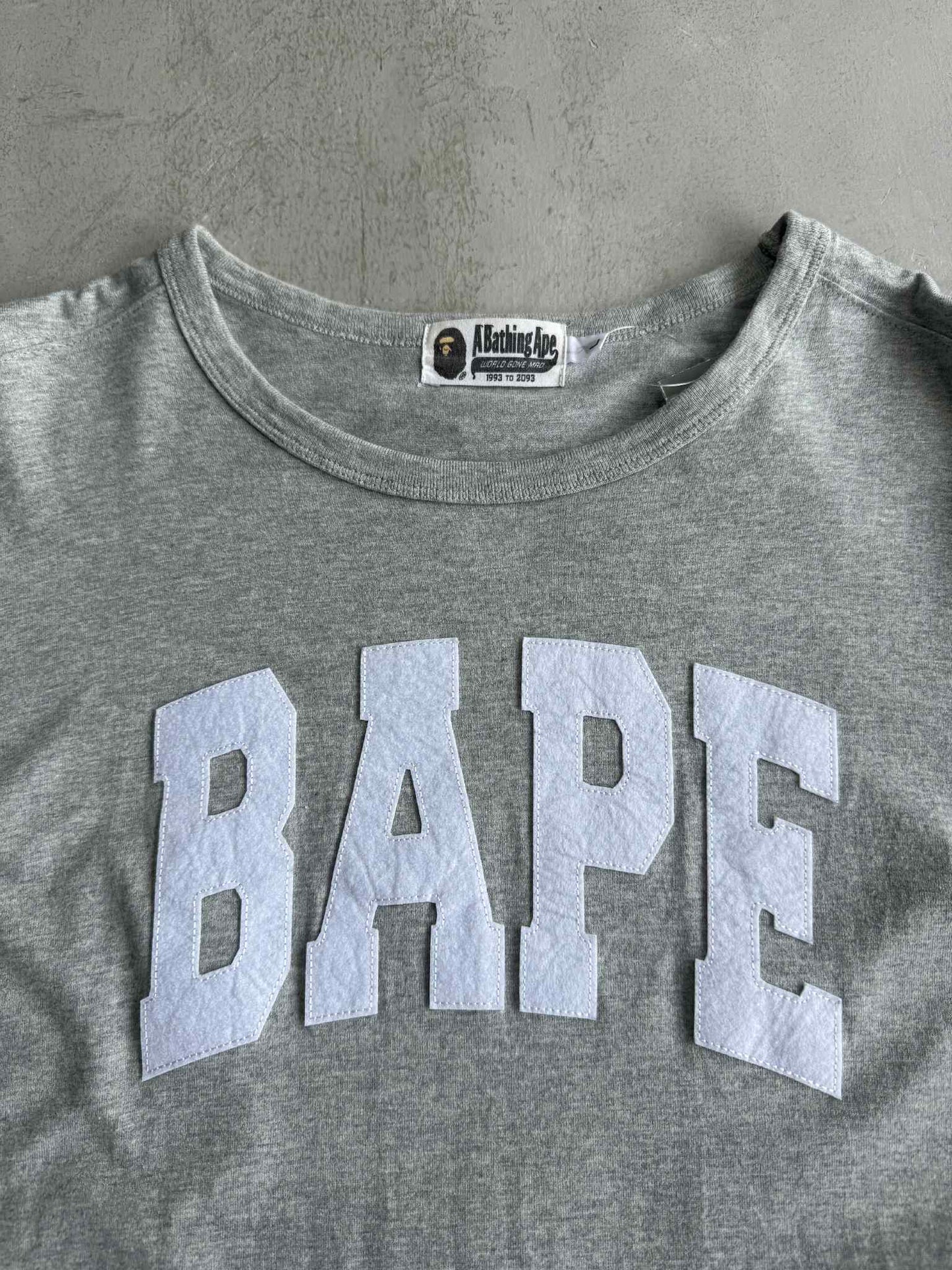 Bape Grey Script Logo Sweater