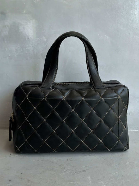2002 Chanel Quilted Lambskin Boston Bag