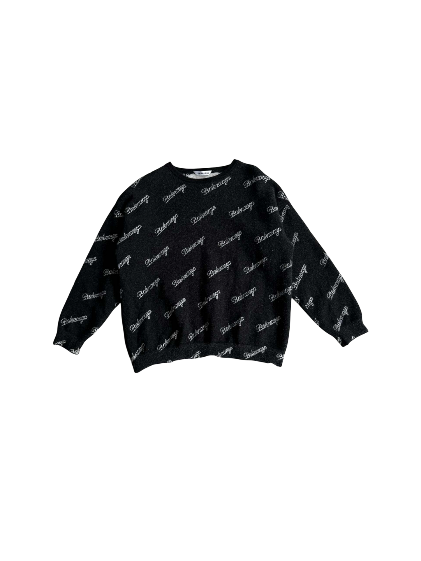 Balenciaga All Over Print Logo Sweater