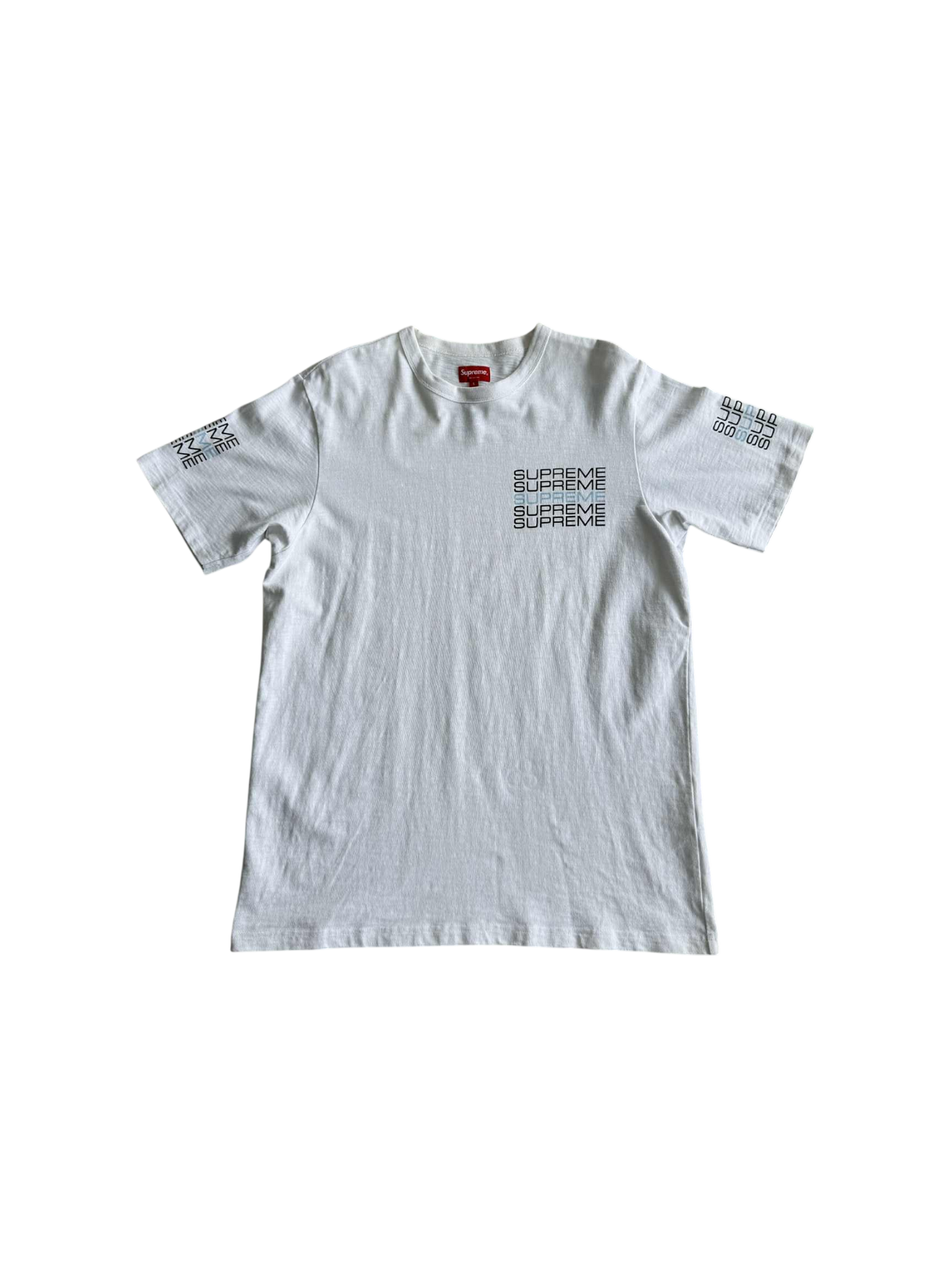 Supreme Stack Logo White Mens Tee