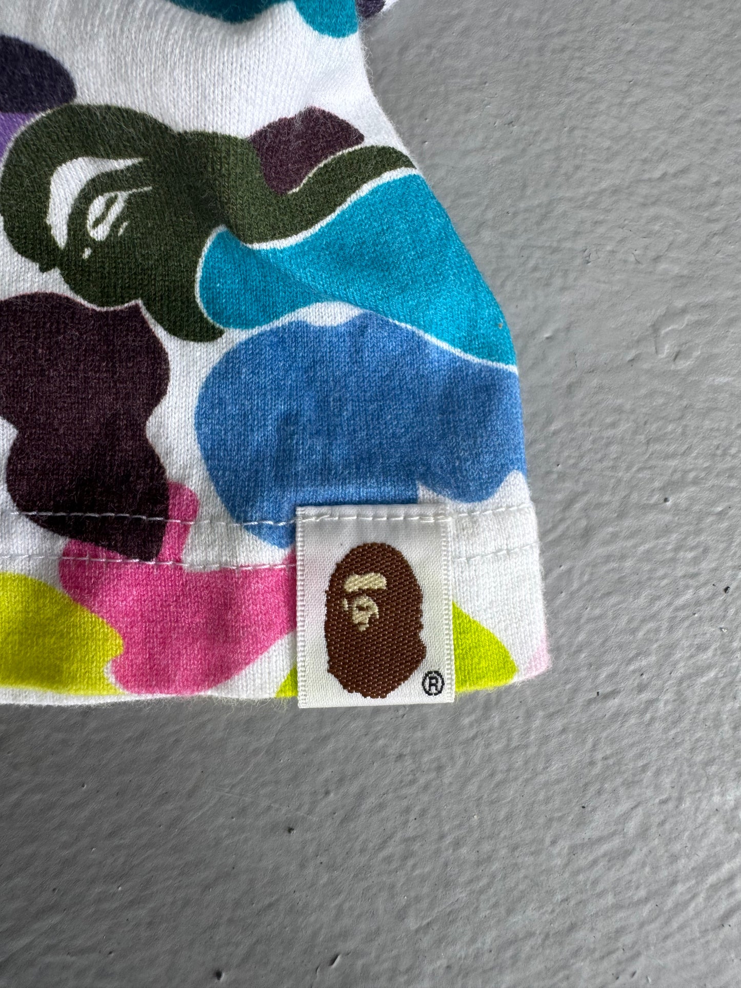 Bape multi color camouflage tee