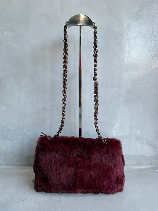 Chanel Vintage Rabbit Fur Shoulder Bag