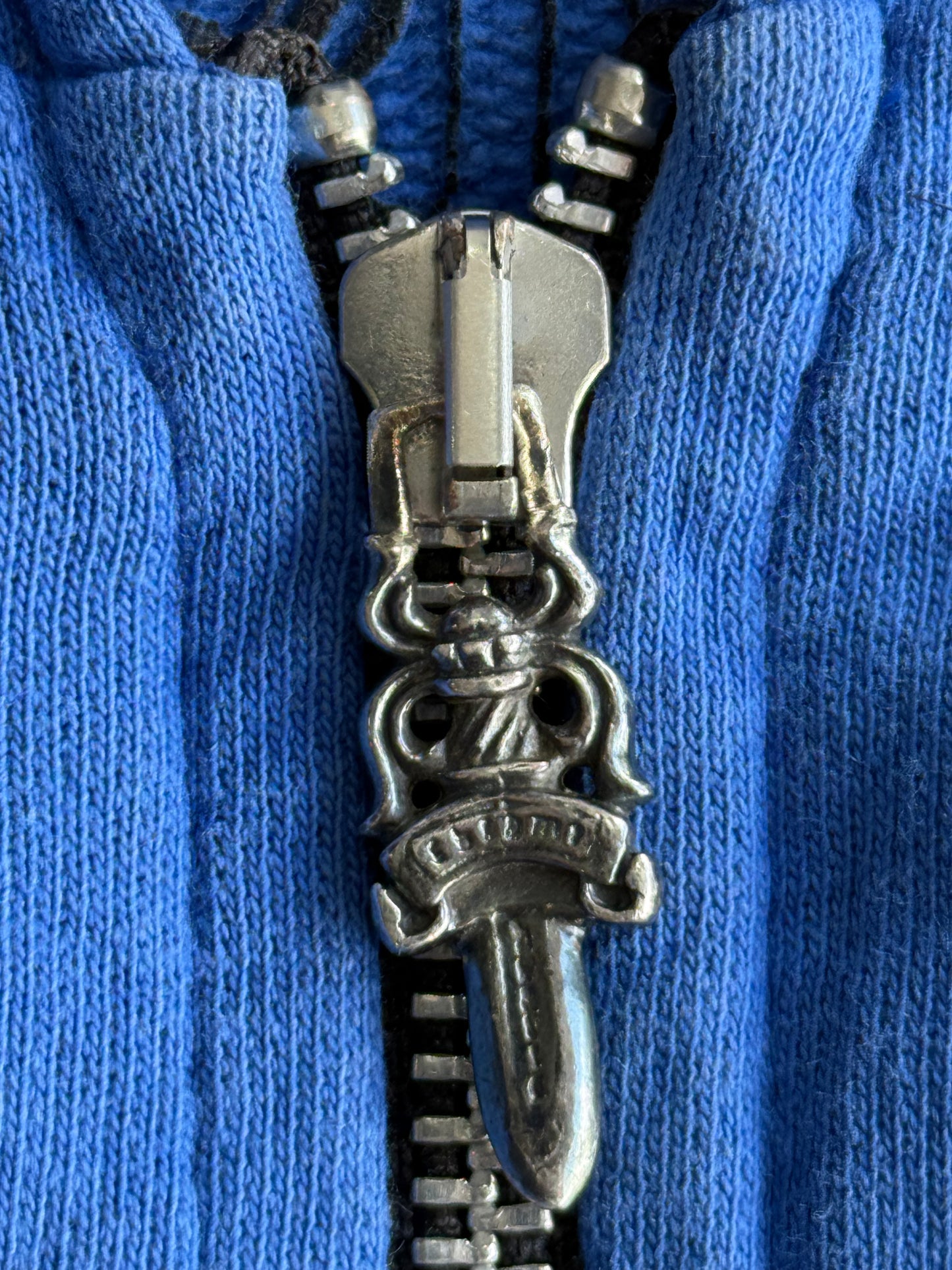 Chrome Hearts Side T-Bar Blue Zip Hoodie