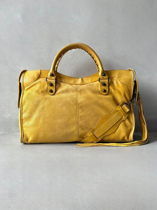 Balenciaga City Lemon Lambskin Bag