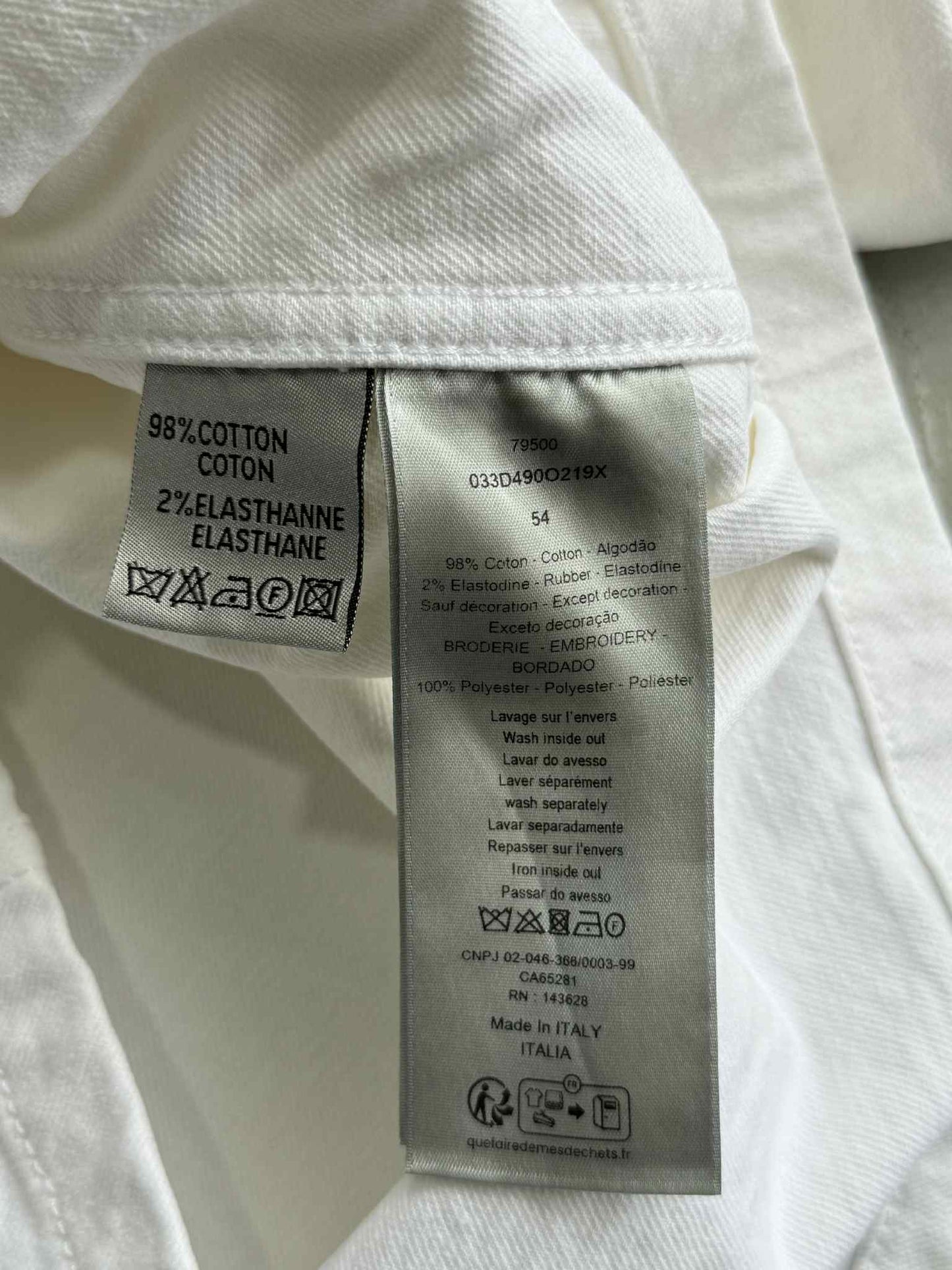 Dior Embroidered Cd Letter Denim White Jackrt