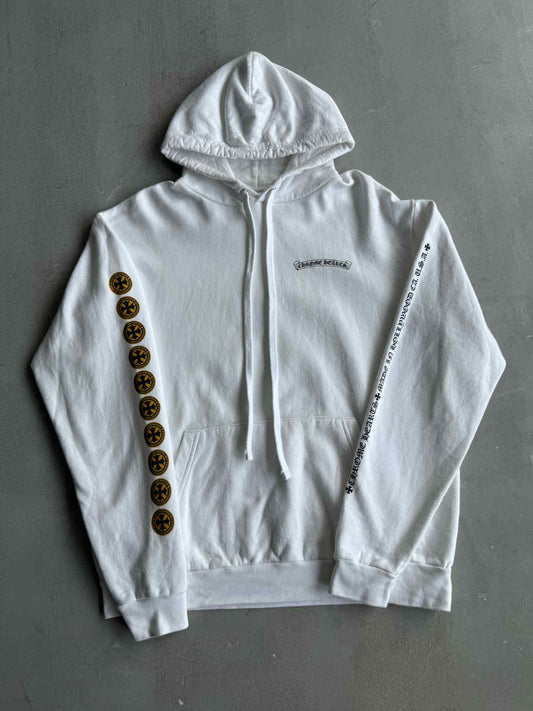 Chrome Hearts White & Yellow Cross Logo Hoodie