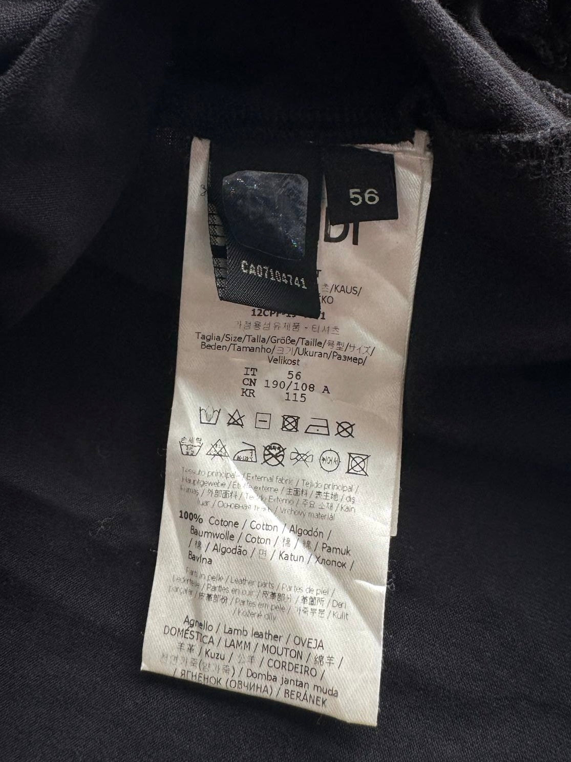 Fendi ‘Monster’ Leather Logo Tee