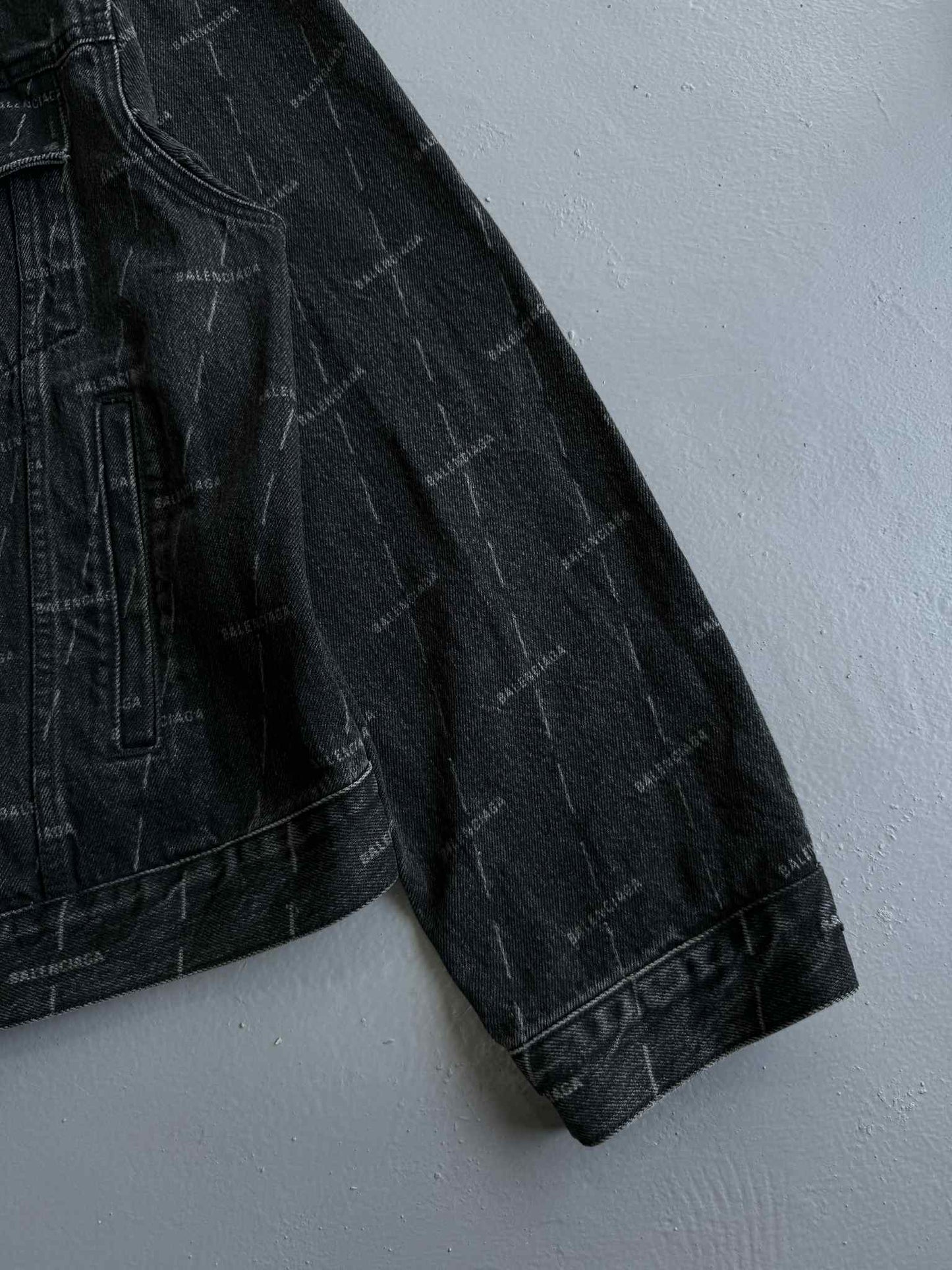Balenciaga All Over Print Denim Jacket