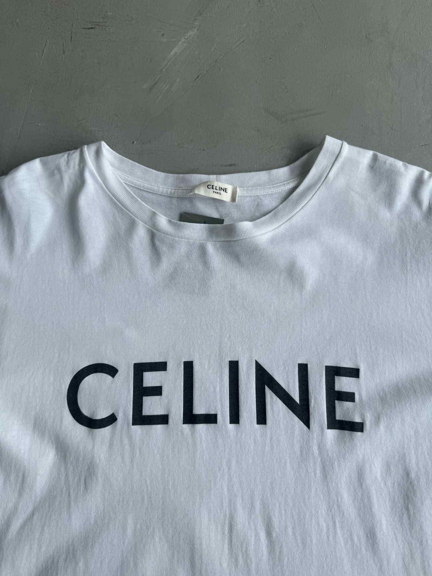 Celine Spellout Design White Shirt