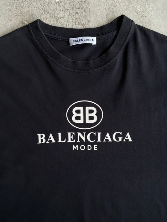 Balenciaga Mode Script Black Tee