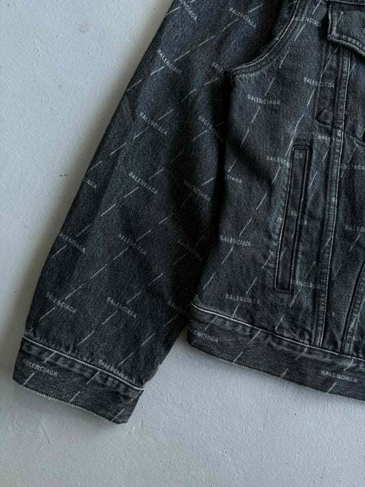 Balenciaga All Over Print Denim Jacket