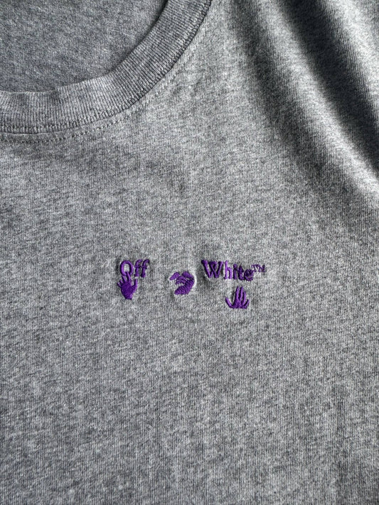 Womens Off-White Embroidered Logo Tee