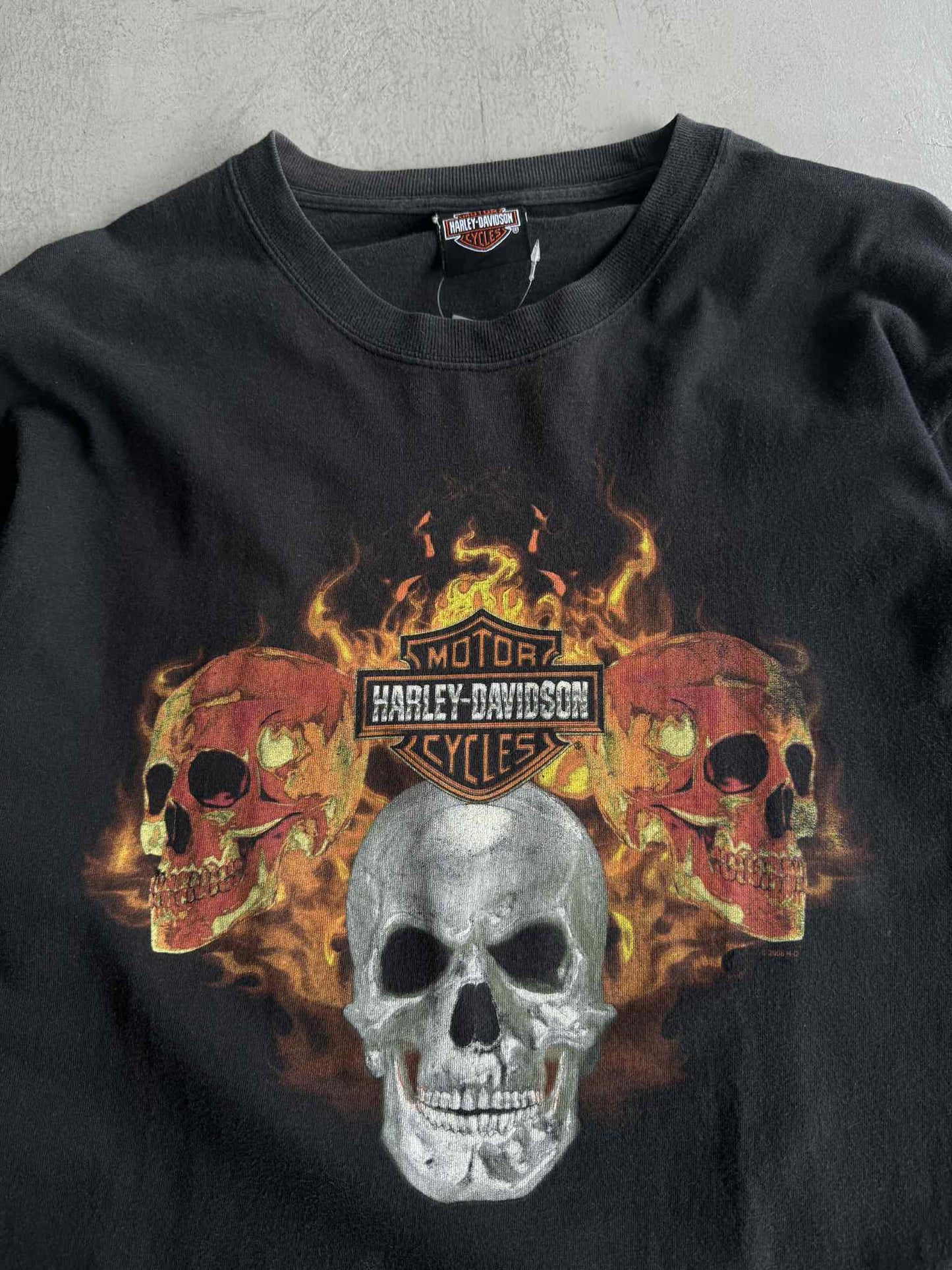 Harley Davidson Flame Skull Longsleeve Shirt