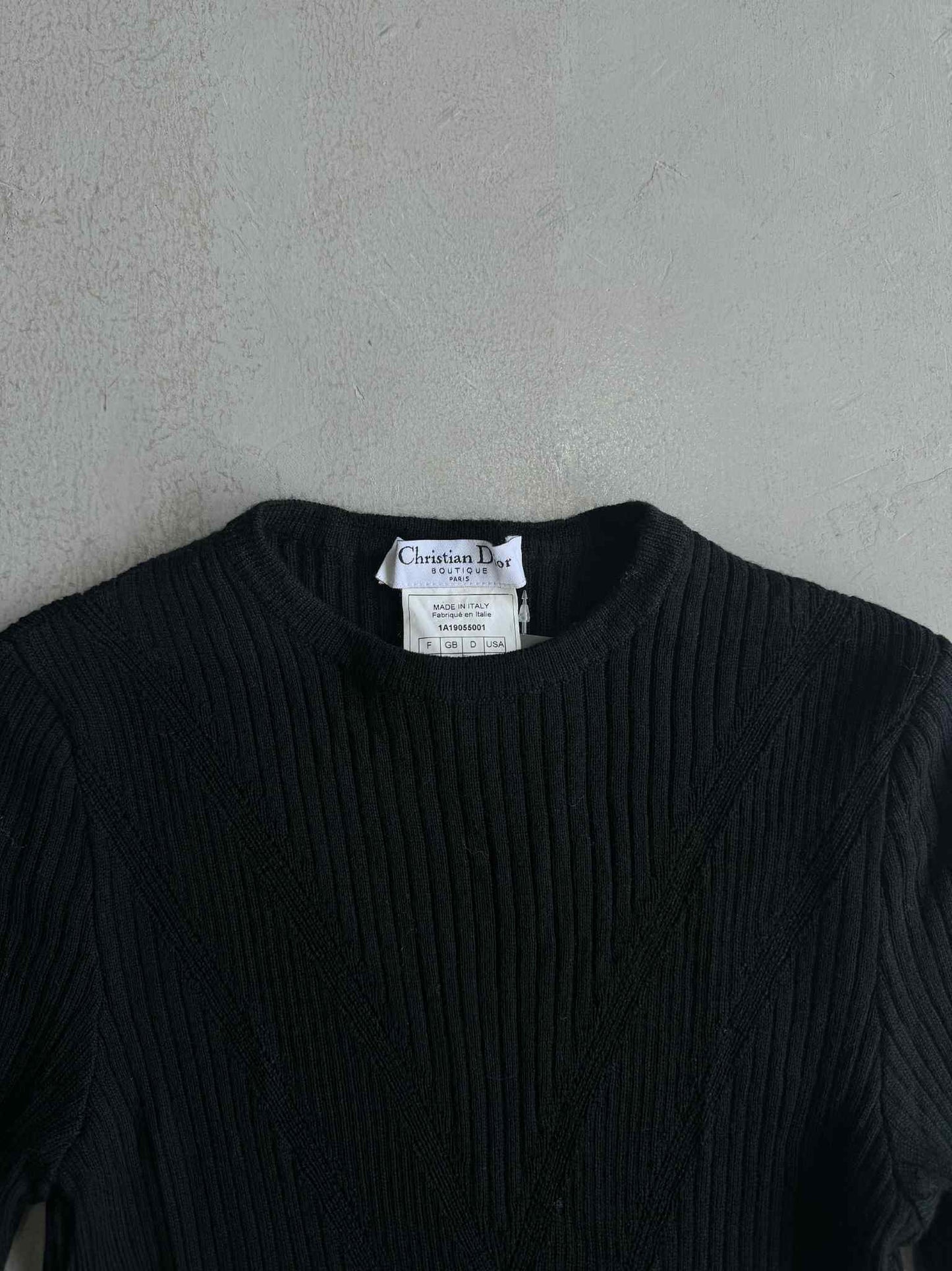 Christian Dior Short Sleeve Navy Blue Sweater