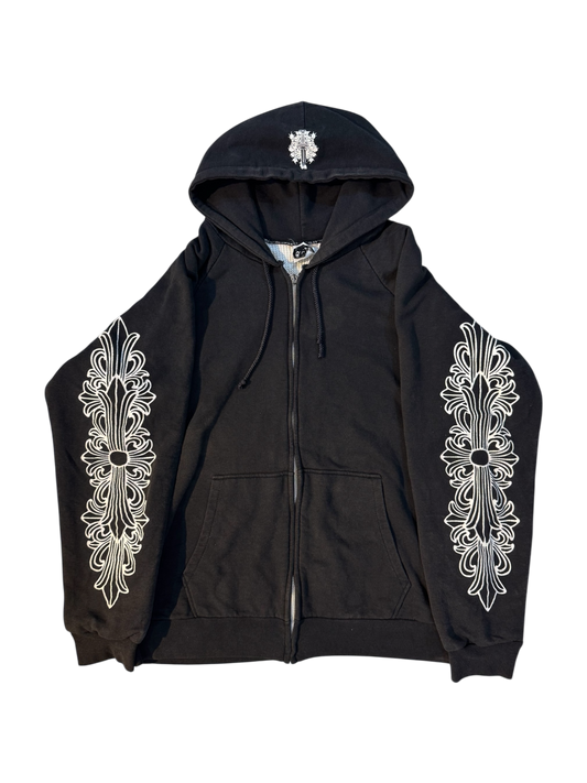 Vintage Chrome Hearts Horse Floral Zip Hoodie
