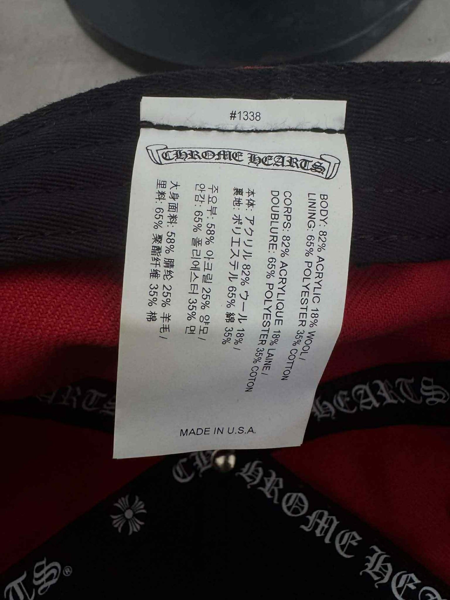 Chrome Hearts Red “Love you” Fitted Hat