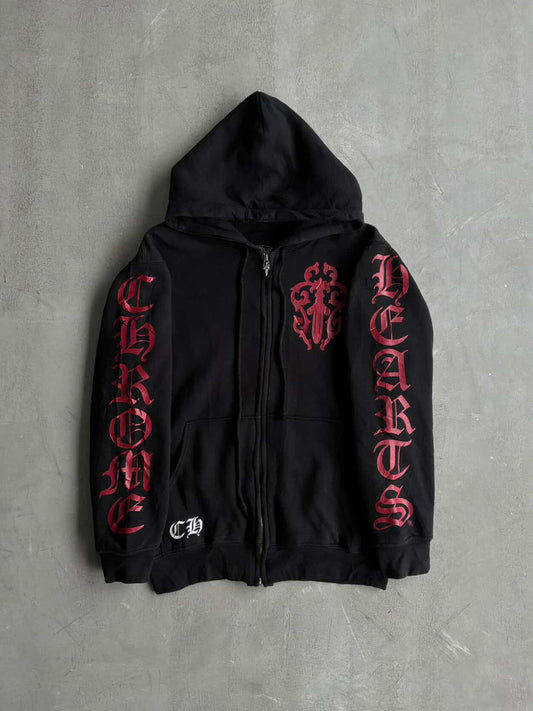 Chrome Hearts Vintage Red Cemetery Thermal Zip Hoodie