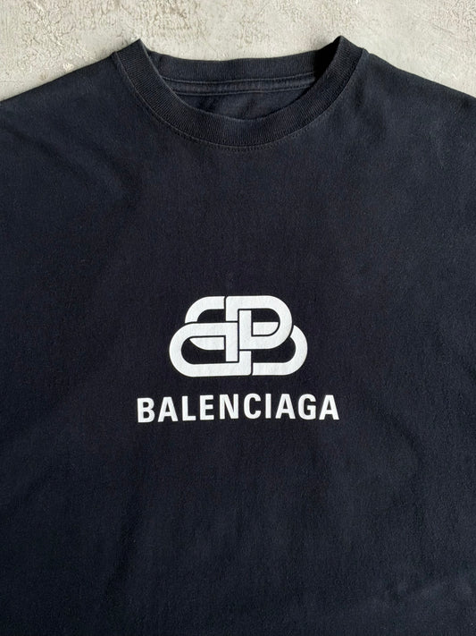 Balenciaga Interlock Logo Black Tee