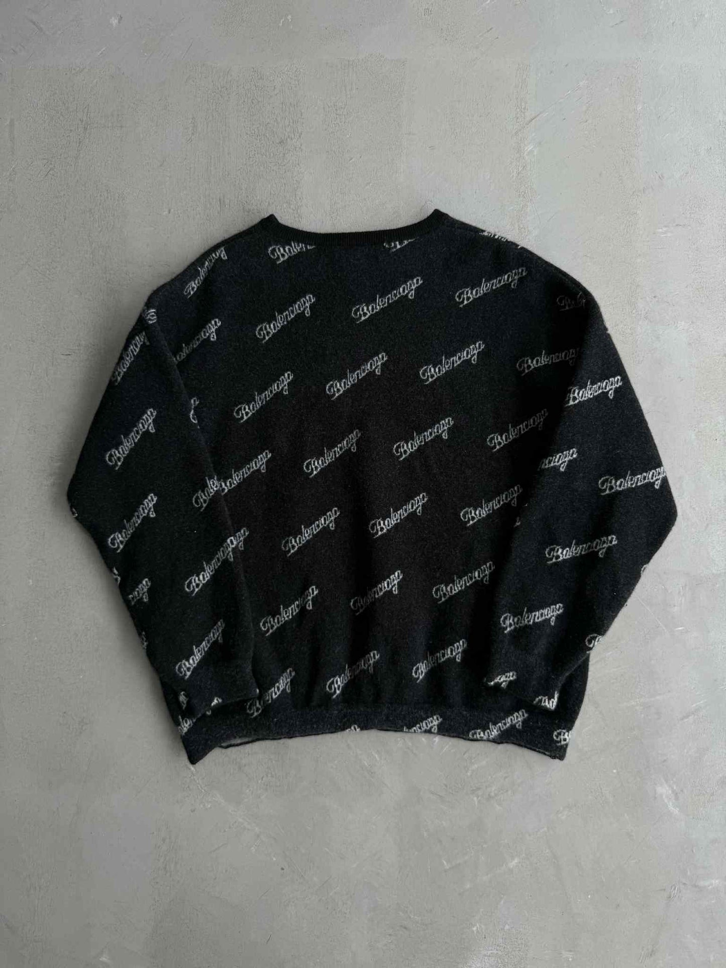 Balenciaga All Over Print Logo Sweater