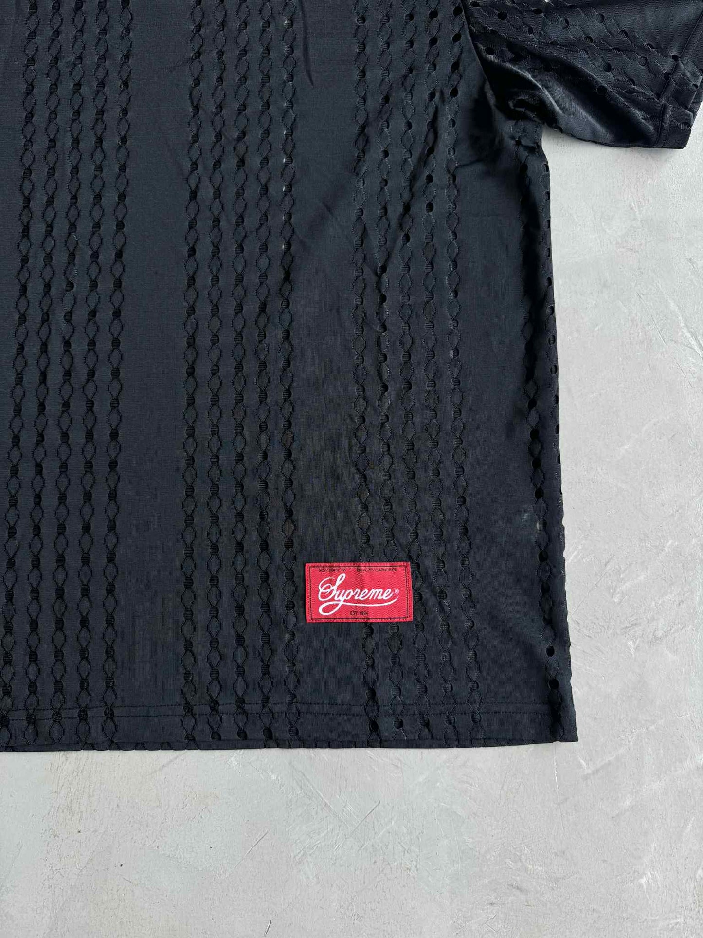 Supreme Perforated Stripe Warm Up Top