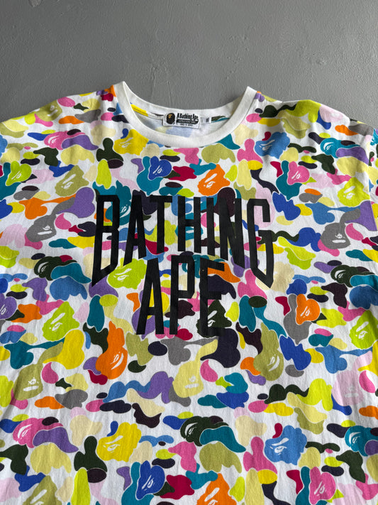 Bape multi color camouflage tee
