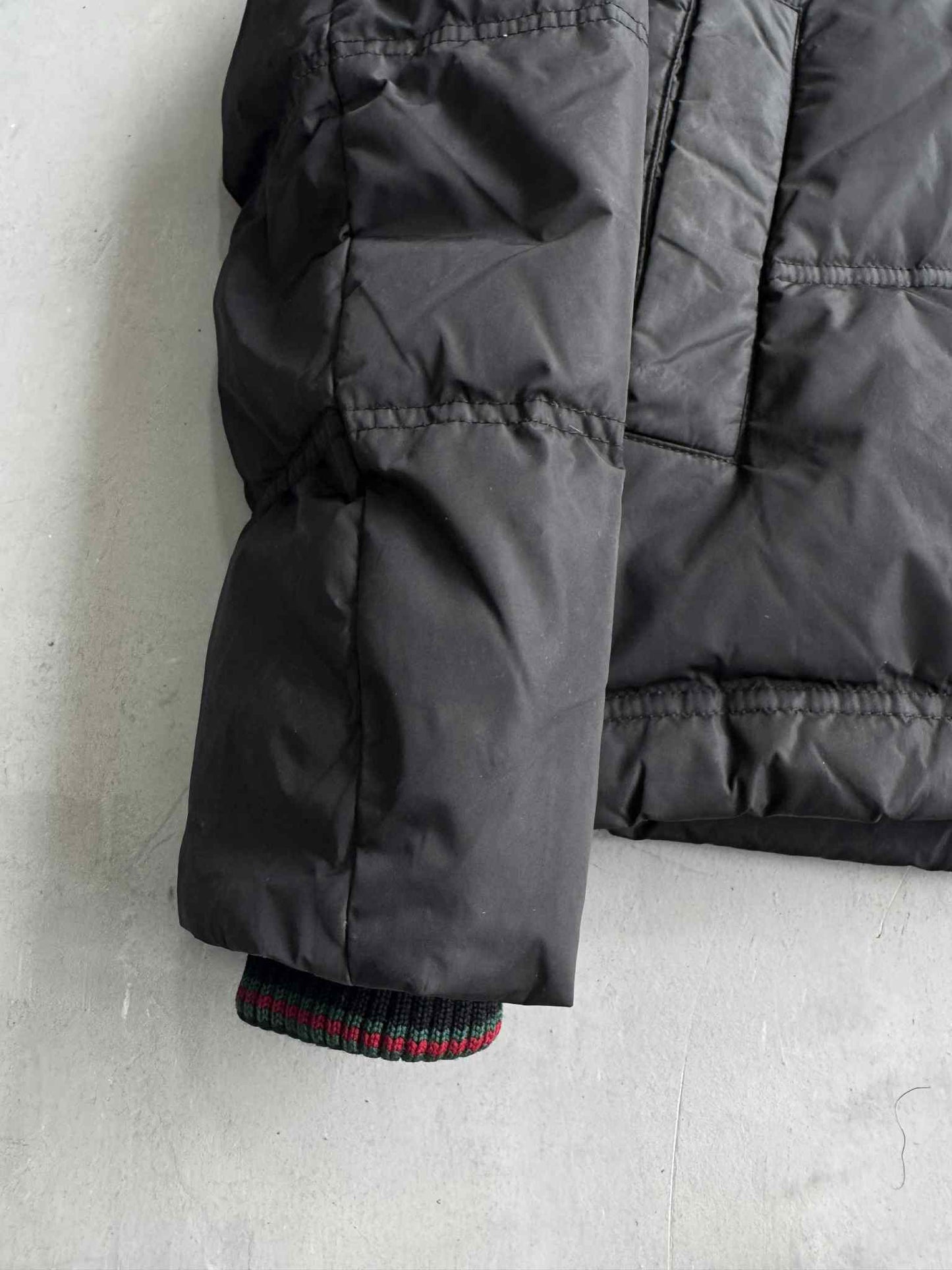 Gucci Vintage Nylon And Leather Puffer Jacket